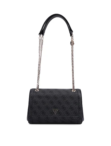 Женская сумка через плечо из экокожи черная - фото 1 - Miraton