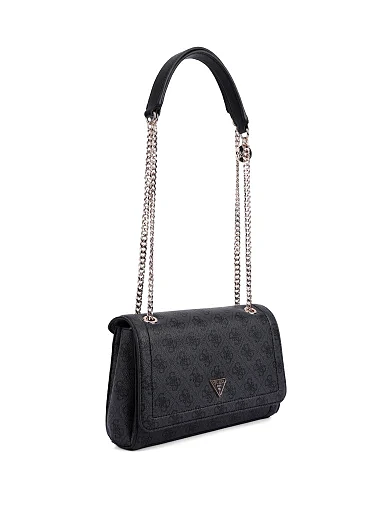 Женская сумка через плечо из экокожи черная - фото 2 - Miraton