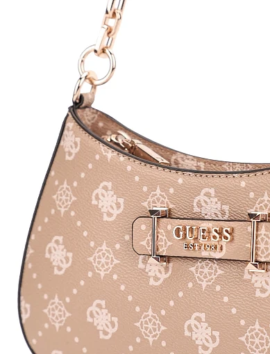 Женская сумка через плечо из экокожи бежевая - фото 4 - Miraton