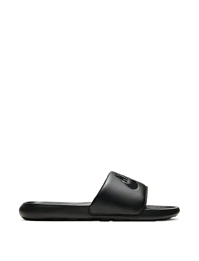 Мужские шлепанцы Nike VICTORI ONE SLIDE из экокожи черные - фото 1 - Miraton