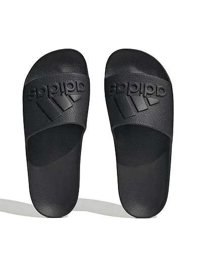 Мужские шлепанцы Adidas ADILETTE AQUA из экокожи черные - фото 2 - Miraton