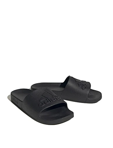 Мужские шлепанцы Adidas ADILETTE AQUA из экокожи черные - фото 4 - Miraton