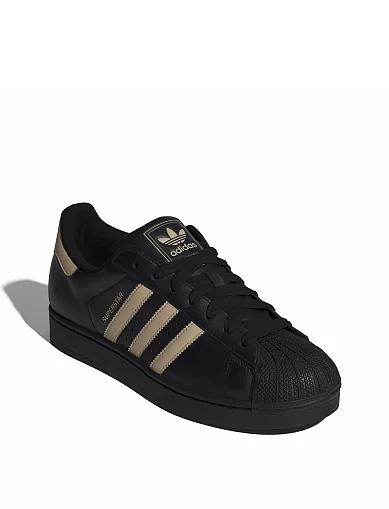 Мужские кеды Adidas SUPERSTAR II кожаные черные - фото 2 - Miraton
