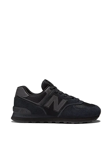 Мужские кроссовки New Balance ML574EVE замшевые черные - фото 1 - Miraton