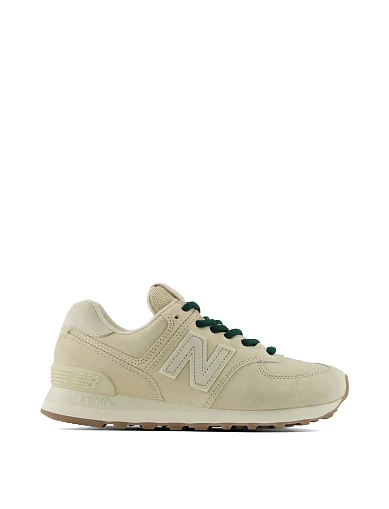 Женские кроссовки New Balance W57480T замшевые бежевые - фото 1 - Miraton