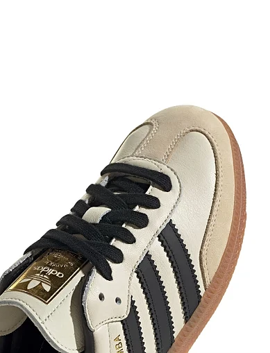 Женские кеды Adidas SAMBA OG кожаные молочного цвета - фото 7 - Miraton