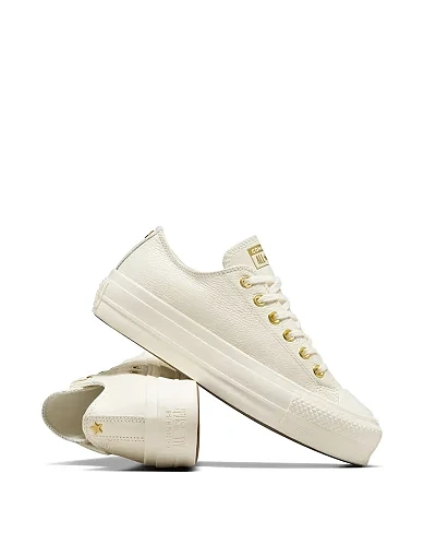 Женские кеды Converse Chuck Taylor All Star Lift кожаные белые - фото 3 - Miraton