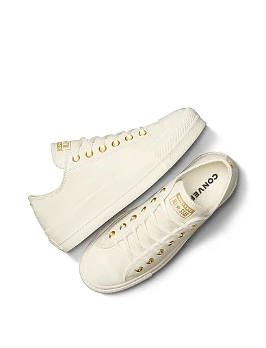 Женские кеды Converse Chuck Taylor All Star Lift кожаные белые - фото 4 - Miraton