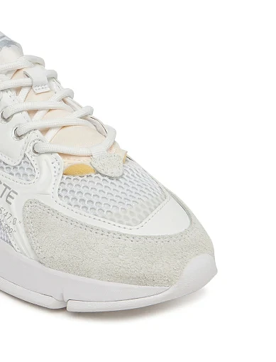 Женские кроссовки Lacoste L003 замшевые молочного цвета - фото 6 - Miraton