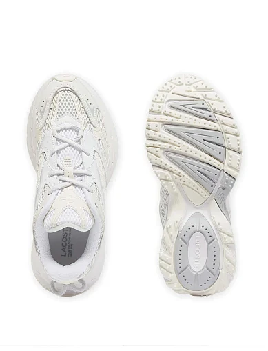Женские кроссовки Lacoste L003 замшевые молочного цвета - фото 5 - Miraton