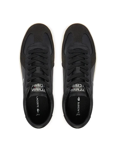 Мужские кеды Lacoste BASESHOT кожаные черные - фото 4 - Miraton