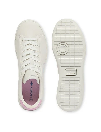 Женские кеды Lacoste CARNABY кожаные молочного цвета - фото 4 - Miraton