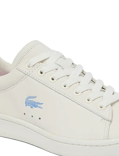 Женские кеды Lacoste CARNABY кожаные молочного цвета - фото 6 - Miraton