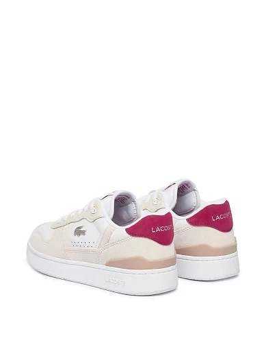 Жіночі кеди Lacoste T-CLIP шкіряні молочного кольору(751SFA01141S6) - фото 3 - Miraton
