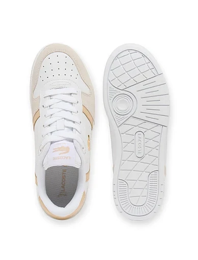 Жіночі кеди Lacoste T-CLIP шкіряні молочного кольору(751SFA016383J) - фото 4 - Miraton