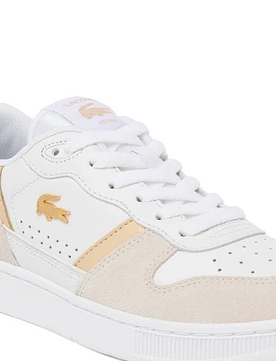 Жіночі кеди Lacoste T-CLIP шкіряні молочного кольору(751SFA016383J) - фото 6 - Miraton