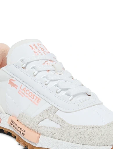 Женские кроссовки Lacoste ELITE ACTIVE замшевые молочного цвета - фото 6 - Miraton