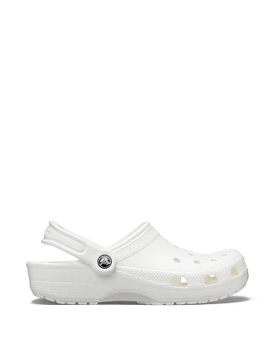 Женские сабо Crocs Classic Clog резиновые белые - фото 1 - Miraton