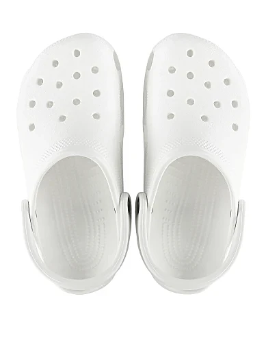Женские сабо Crocs Classic Clog резиновые белые - фото 3 - Miraton