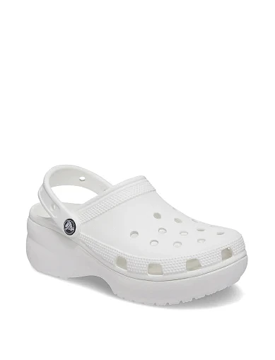 Женские сабо Crocs Classic Platform Clog резиновые белые - фото 5 - Miraton