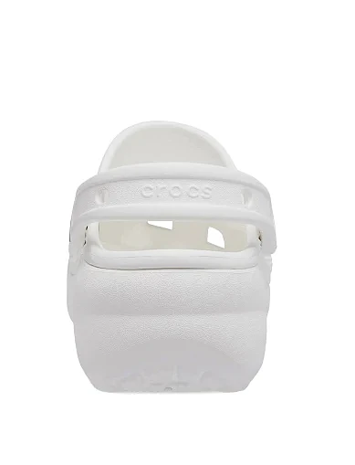 Женские сабо Crocs Classic Platform Clog резиновые белые - фото 6 - Miraton