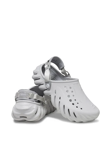 Женские сабо Crocs Echo Clog резиновые серые - фото 3 - Miraton