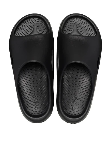 Мужские шлепанцы Crocs Mellow Slide резиновые черные - фото 4 - Miraton