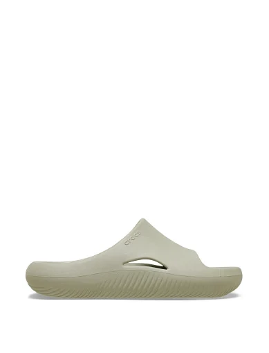 Мужские шлепанцы Crocs Mellow Slide резиновые бежевые - фото 1 - Miraton