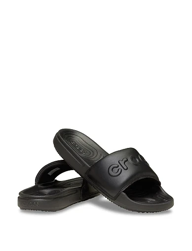 Мужские шлепанцы Crocs All Day Slide из экокожи черные - фото 3 - Miraton