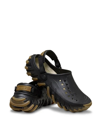 Мужские сабо Crocs Echo Clog резиновые черные - фото 3 - Miraton