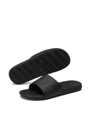 Мужские шлепанцы PUMA Cool Cat 2.0 из экокожи черные - фото 2 - Miraton