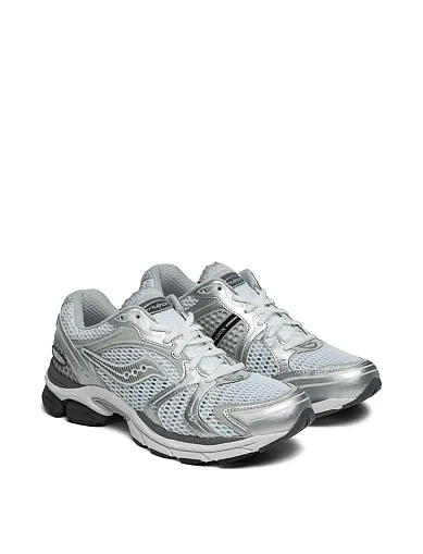 Мужские кроссовки Saucony PROGRID TRIUMPH 4 из экокожи серебряного цвета - фото 2 - Miraton