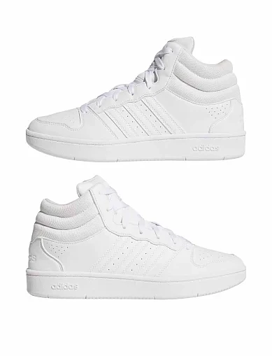 Женские ботинки Adidas HOOPS MID CLASSIC белые из экокожи - фото 7 - Miraton
