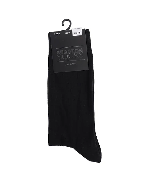 Мужские носки высокие MIRATON хлопковые черные - фото 1 - Miraton