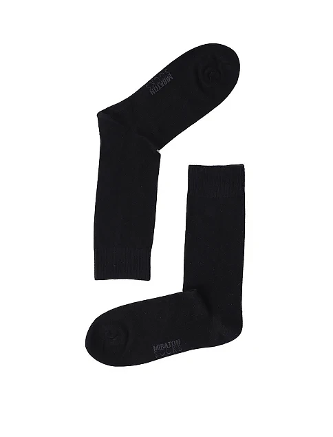 Мужские носки высокие MIRATON хлопковые черные - фото 2 - Miraton