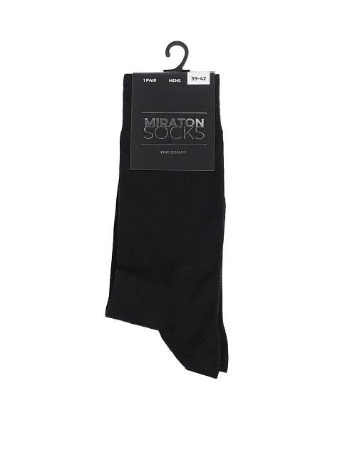 Мужские носки высокие MIRATON бамбуковые черные - фото 1 - Miraton