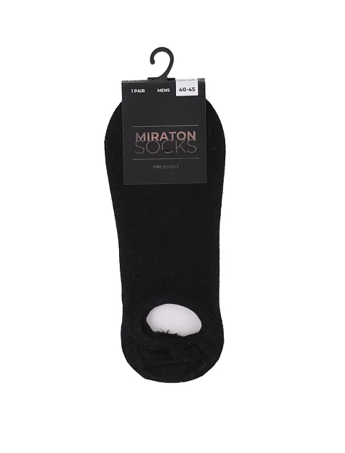 Мужские носки короткие MIRATON хлопковые черные - фото 1 - Miraton
