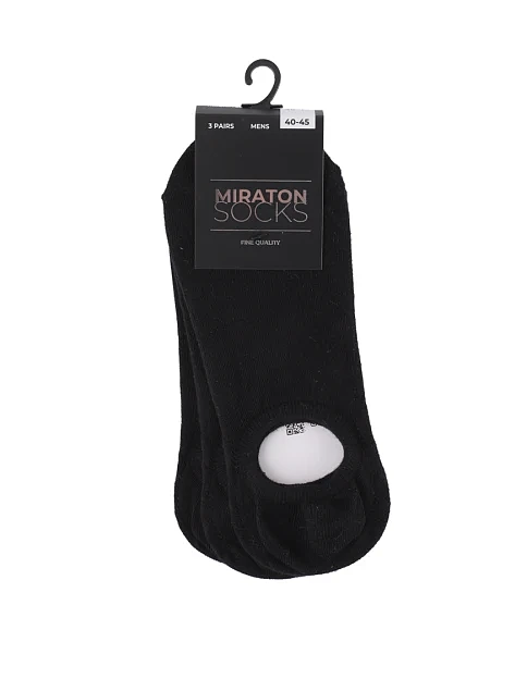 Мужские носки короткие MIRATON хлопковые черные - фото 1 - Miraton