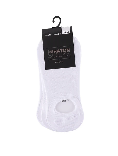 Женские носки MIRATON короткие хлопковые белые - фото 1 - Miraton