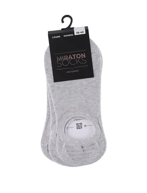 Женские носки MIRATON короткие хлопковые серые - фото 1 - Miraton