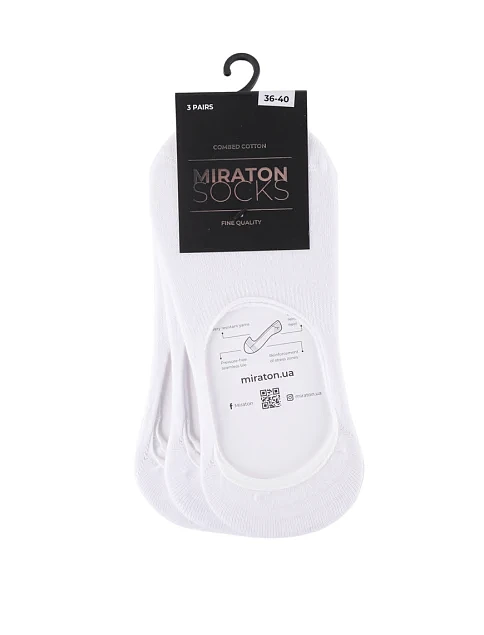 Женские носки MIRATON хлопковые белые - фото 1 - Miraton