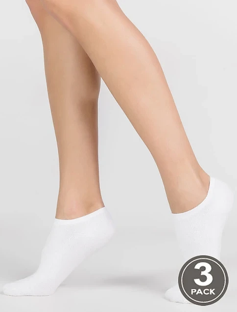 Носки женские хлопковые белые 3 шт. - фото 1 - Miraton