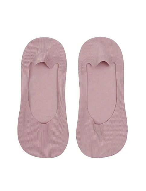 Женские следы Legs 730 Laser Cut Rib Silicone розовые - фото 1 - Miraton