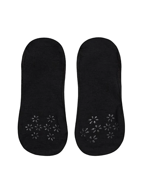 Женские следы Legs 730 Laser Cut Rib Silicone черные - фото 2 - Miraton