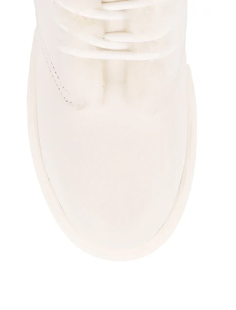 Женские ботинки хайтопы молочные кожаные с подкладкой из натурального меха - фото 4 - Miraton