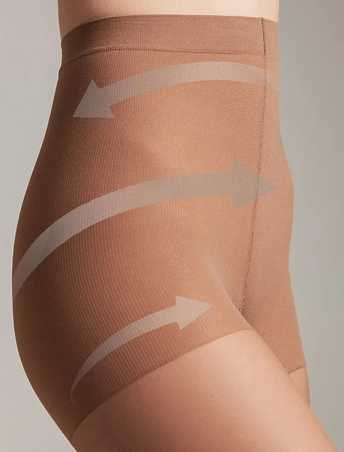 Капроновые колготки с утягивающими шортиками Active soft  40 Den Lycra бронзовые - фото 3 - Miraton