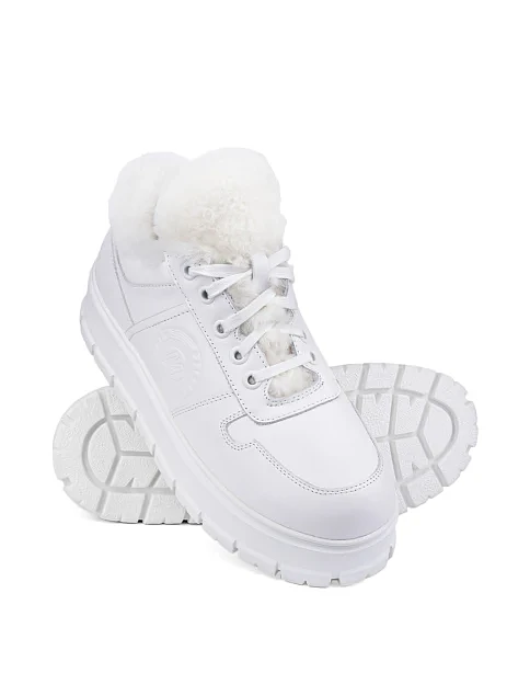 Женские кеды MIRATON кожаные белые - фото 3 - Miraton