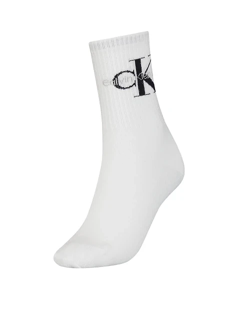 Женские высокие носки Calvin Klein белые - фото 1 - Miraton