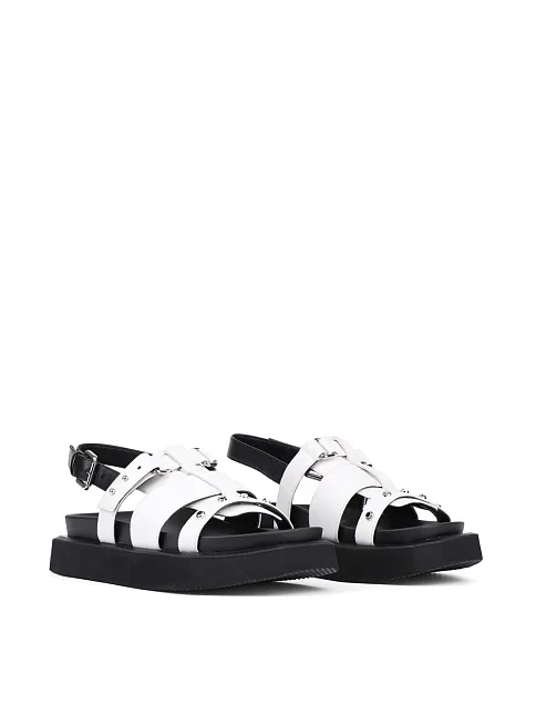 Женские сандалии MIRATON кожаные белые - фото 3 - Miraton