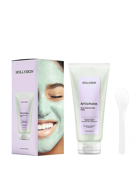 Охолоджувальне ліфтинг маска для боротьби з набряками HOLLYSKIN Artichoke Skin Perfecting Mask - фото 1 - Miraton